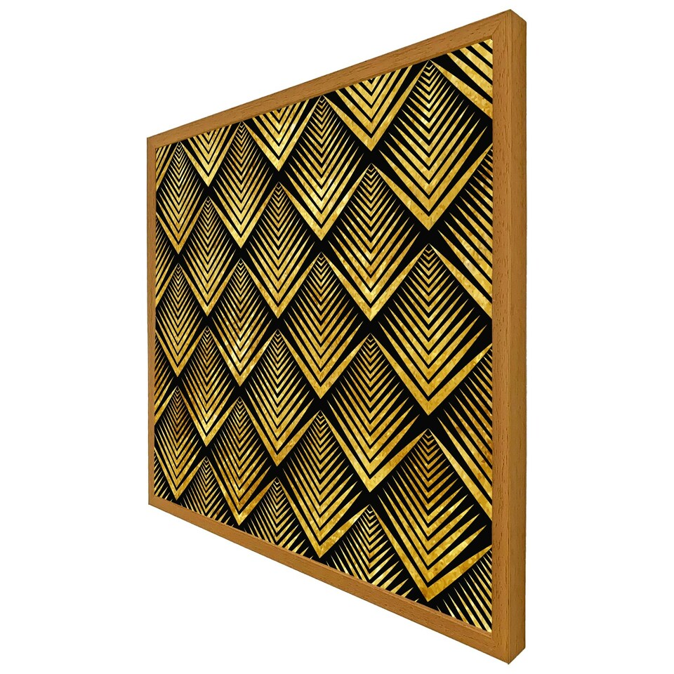 image 1 of Golden geometric flower pattern (Picutre Frame) Grey | L