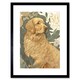 image 1 of Golden Retriever Dog Nature Soft Pastel Colour 9x7" Black Framed Wall Art Print