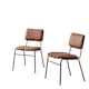 image 1 of Furniturebox Delta 2x Tan Faux Leather Black Legs Dining Chair