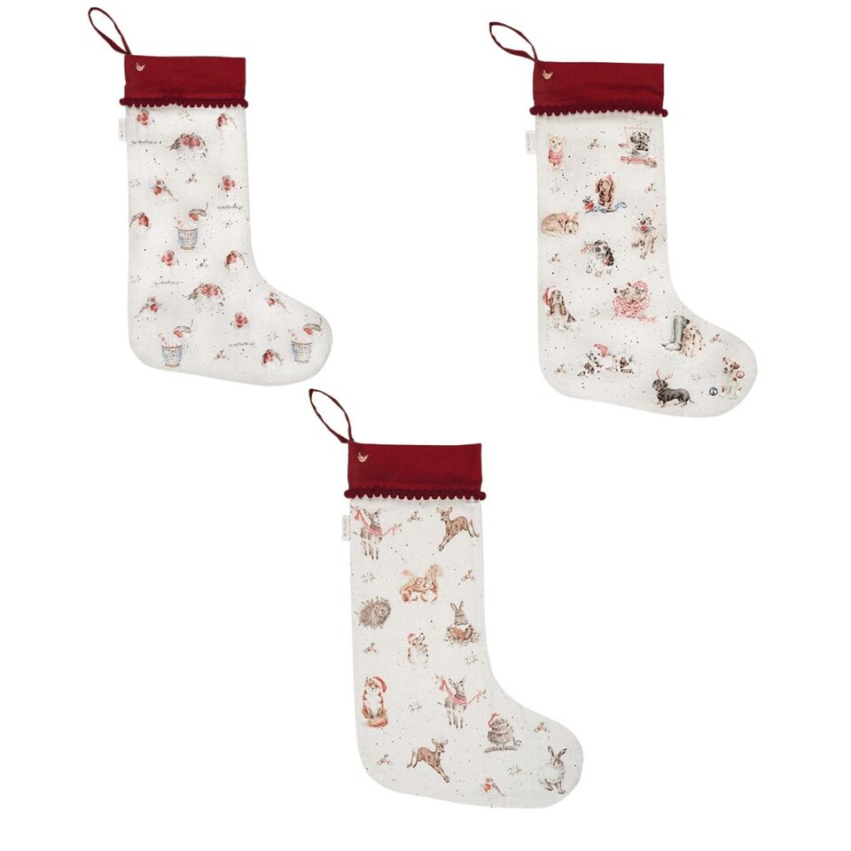 image 1 of Wrendale Designs Illustrated Animal Fabric Christmas Stocking - 22 x 60 cm