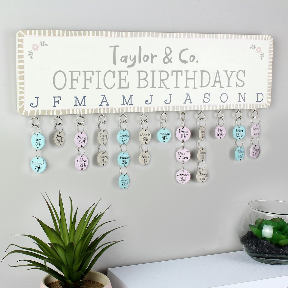 image 1 of Personalised Birthday Planner Plaque with Customisable Discs