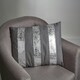 image 3 of Luxe Grey & Silver Cushion,Decorative Pillow Throw With Zigzag Stitching,Removable Leather Cushion Cover Silver