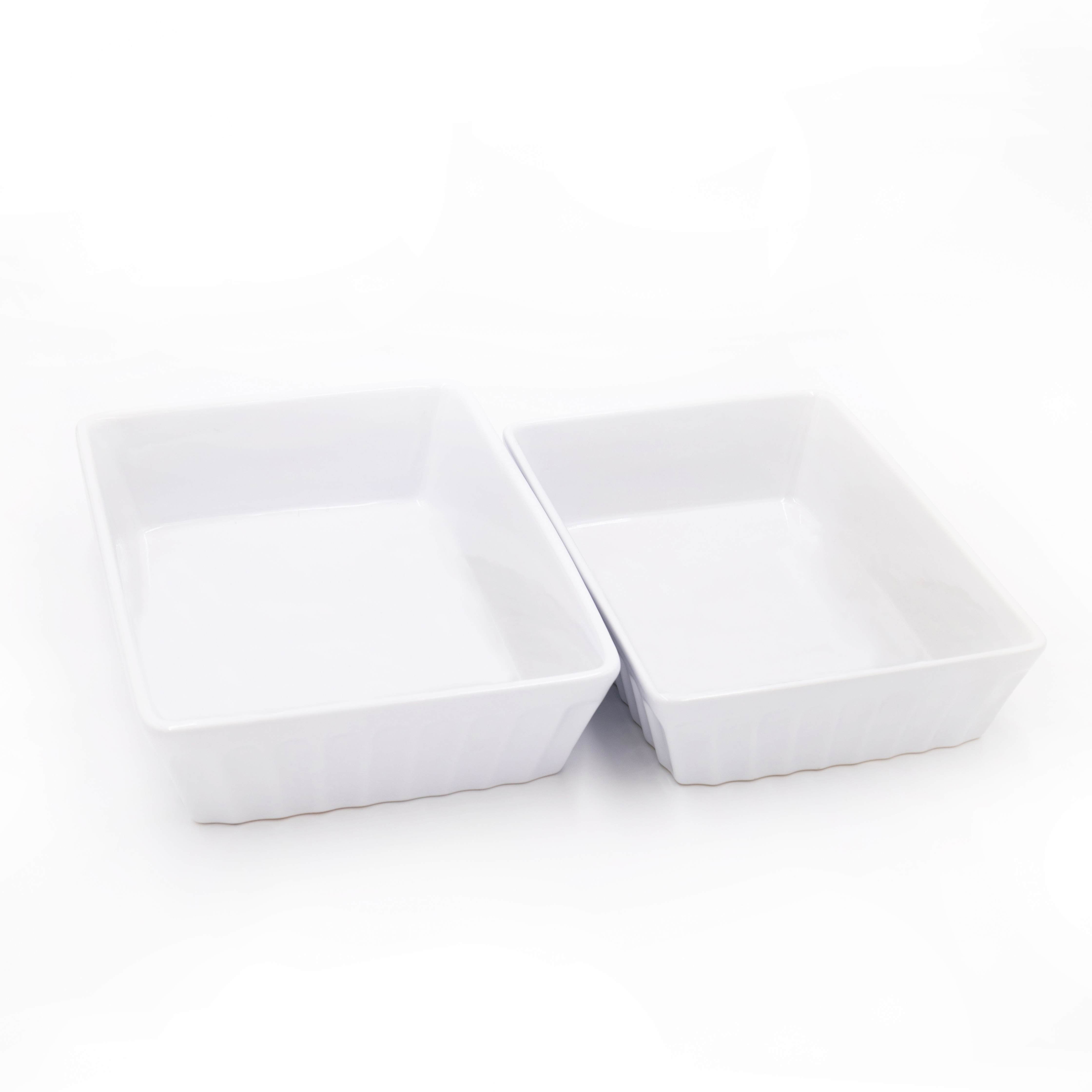 World of Flavours 2pc Lasagne Dish Set with Medium Ceramic Baking Dish & Large Ceramic Baking Dish in White