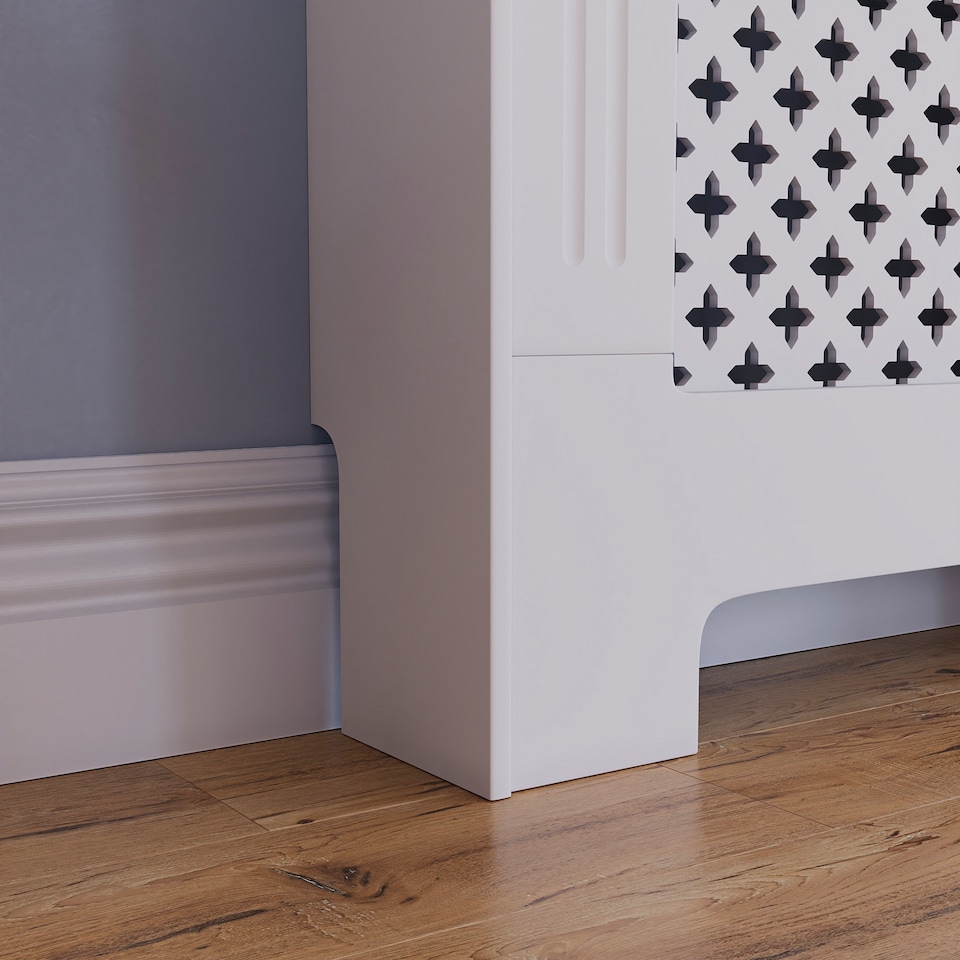 image 1 of Vida Designs Oxford Radiator Cover Painted MDF Cabinet, White, 78cm