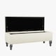 image 2 of Lisbon Plain 90cm Ottoman Storage Bench - Plush Velvet Shoe Bench - Cream  Upholstery Footstool with Storage