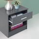 image 5 of Rio Costa Bedside Cabinet Bedroom Furniture Nightstand Table 1 Drawer Dark Grey