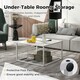 image 7 of COSTWAY Modern Square Coffee Table with Faux Marble Tabletop White