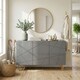 image 8 of HOMCOM Storage Cabinet, Sideboard with Adjustable Shelves, High Gloss Grey