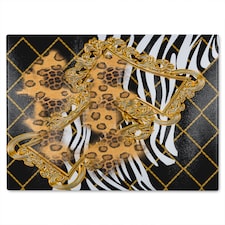 Zebra & Baroque Glass Chopping Board | Multi
