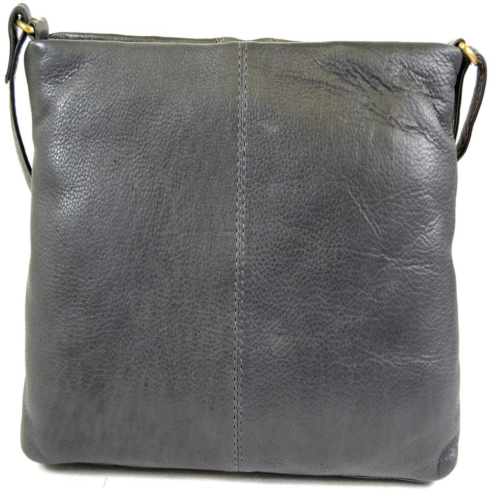 image 1 of Soft Premium Leather Shoulder / Cross Body Bag Grey | Charcoal