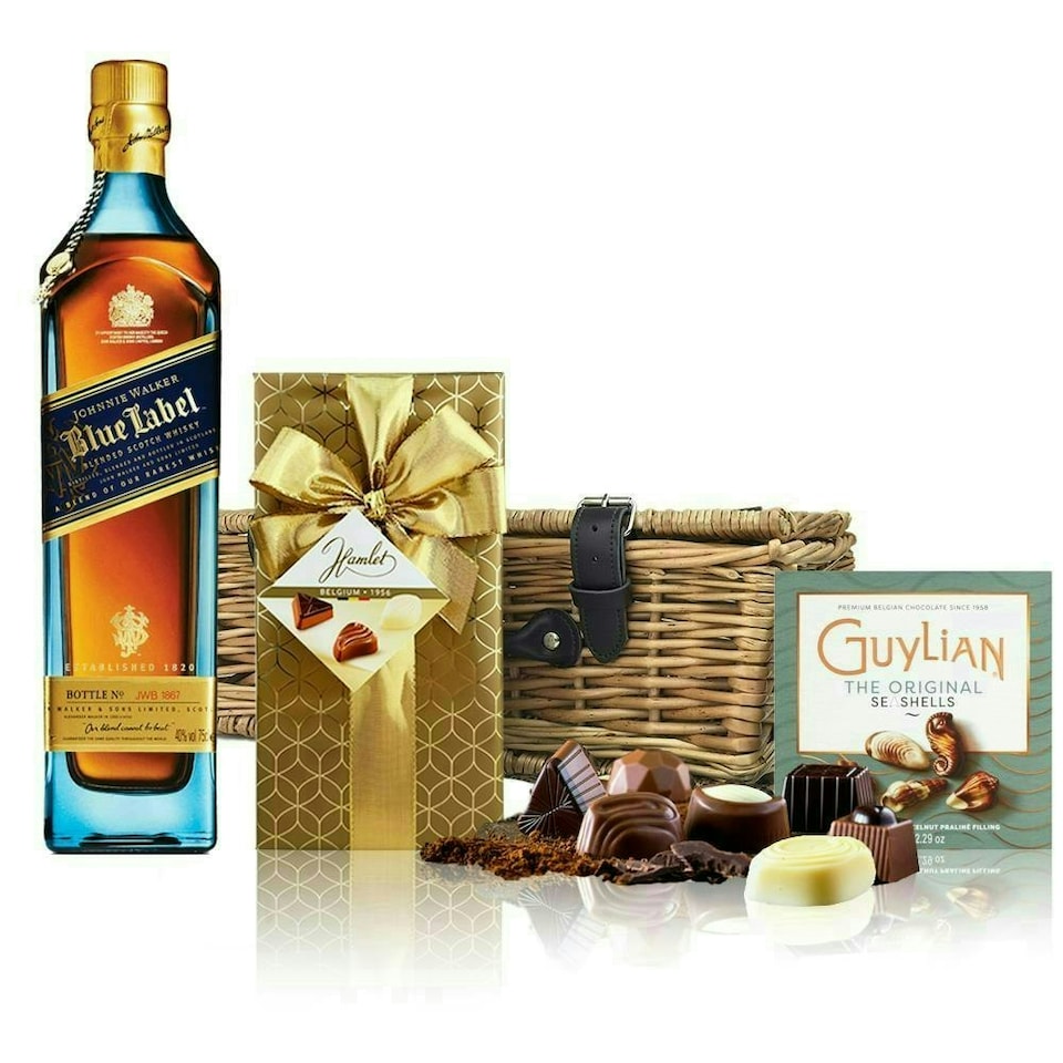 Johnnie Walker Blue Label Whisky and Chocolates Hamper 70cl 40% abv