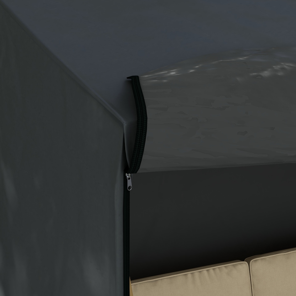 image 1 of Outsunny 3 Seater Garden Swing Cover, Windproof and Anti-UV | Black | Black | 220L x 125W x 172Hcm