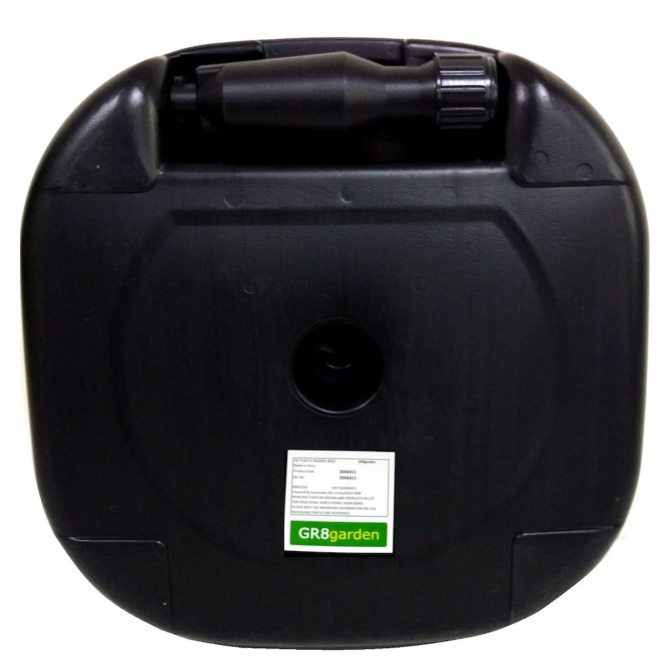 image 1 of Gr8 Garden Large 20L Black Plastic Parasol Base Umbrella Stand Sunshade Holder