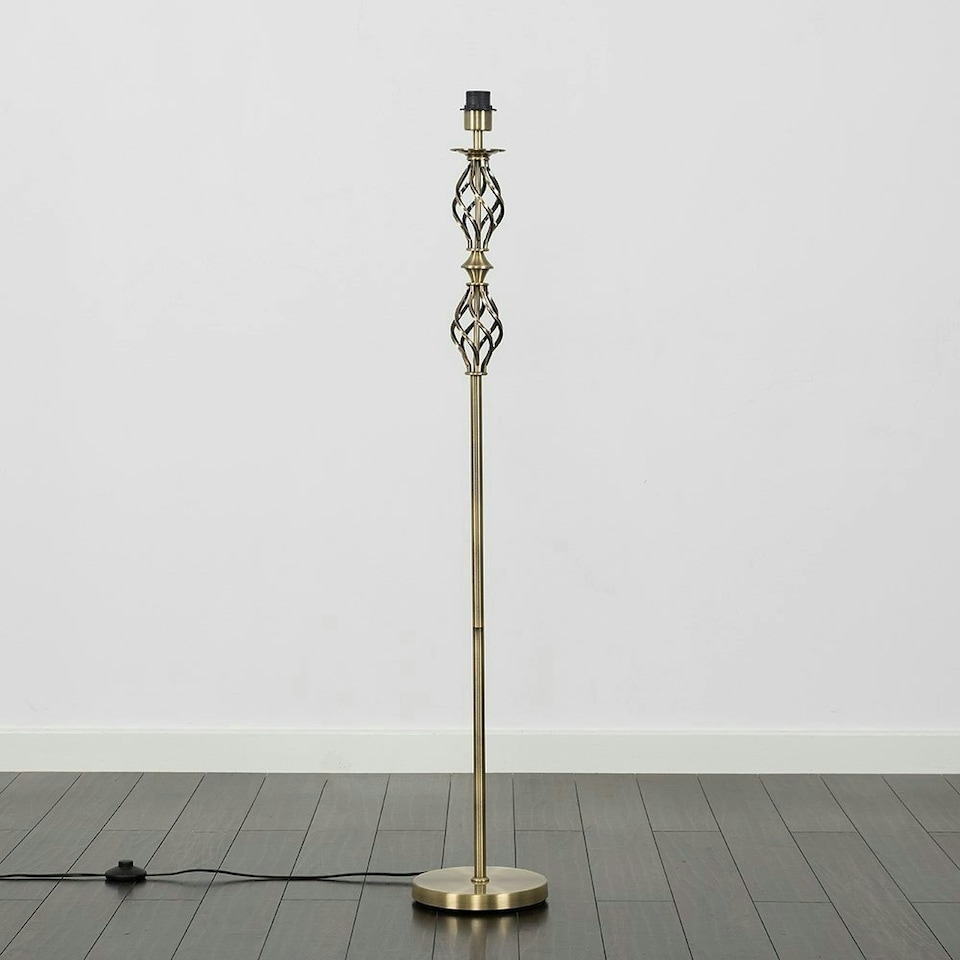 image 1 of ValueLights Traditional Style Antique Brass Double Twist Floor Lamp Base