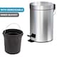 image 4 of STAINLESS STEEL PEDAL BIN 3L SILVER KITCHEN BATHROOM TOILET RUBBISH