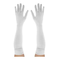 Long White Gloves - Satin | White | 12