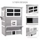 image 3 of PawHut 3-Tier Wooden Kitten Shelter for Indoor, Outdoor - Grey
