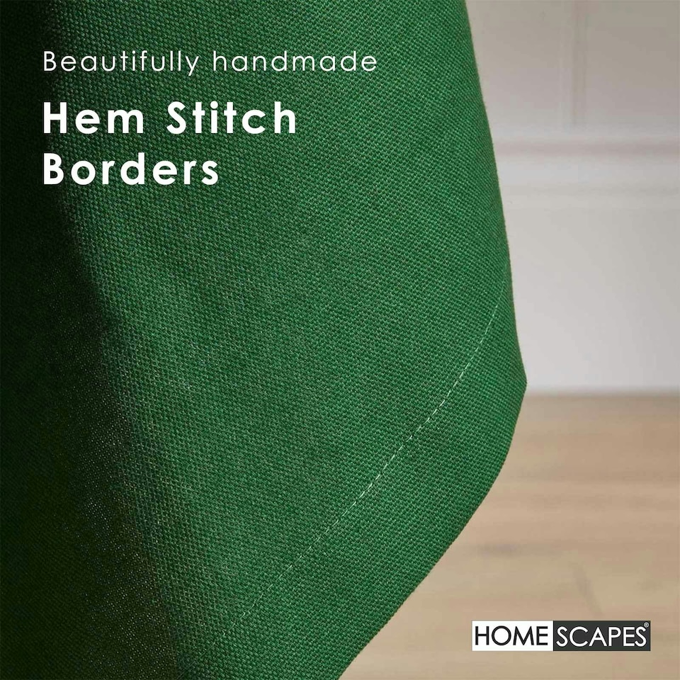 image 1 of Homescapes Plain Cotton Dark Green Tablecloth - 178 cm Round Green