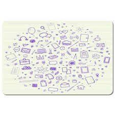 Abstract line pattern with school supplies (Placemat)