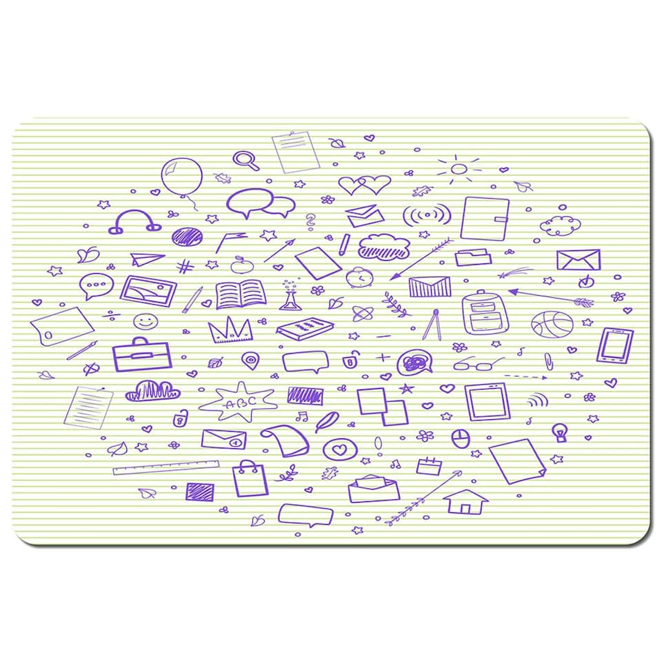 Abstract line pattern with school supplies (Placemat)