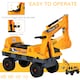 image 2 of HOMCOM No Power Ride on Excavator Digger Music Light for 2-3 Years Old Yellow