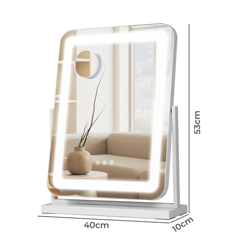 image 1 of Emitto Hollywood Mirror Vanity Makeup Mirror with Light 360°Rotation Tabletop