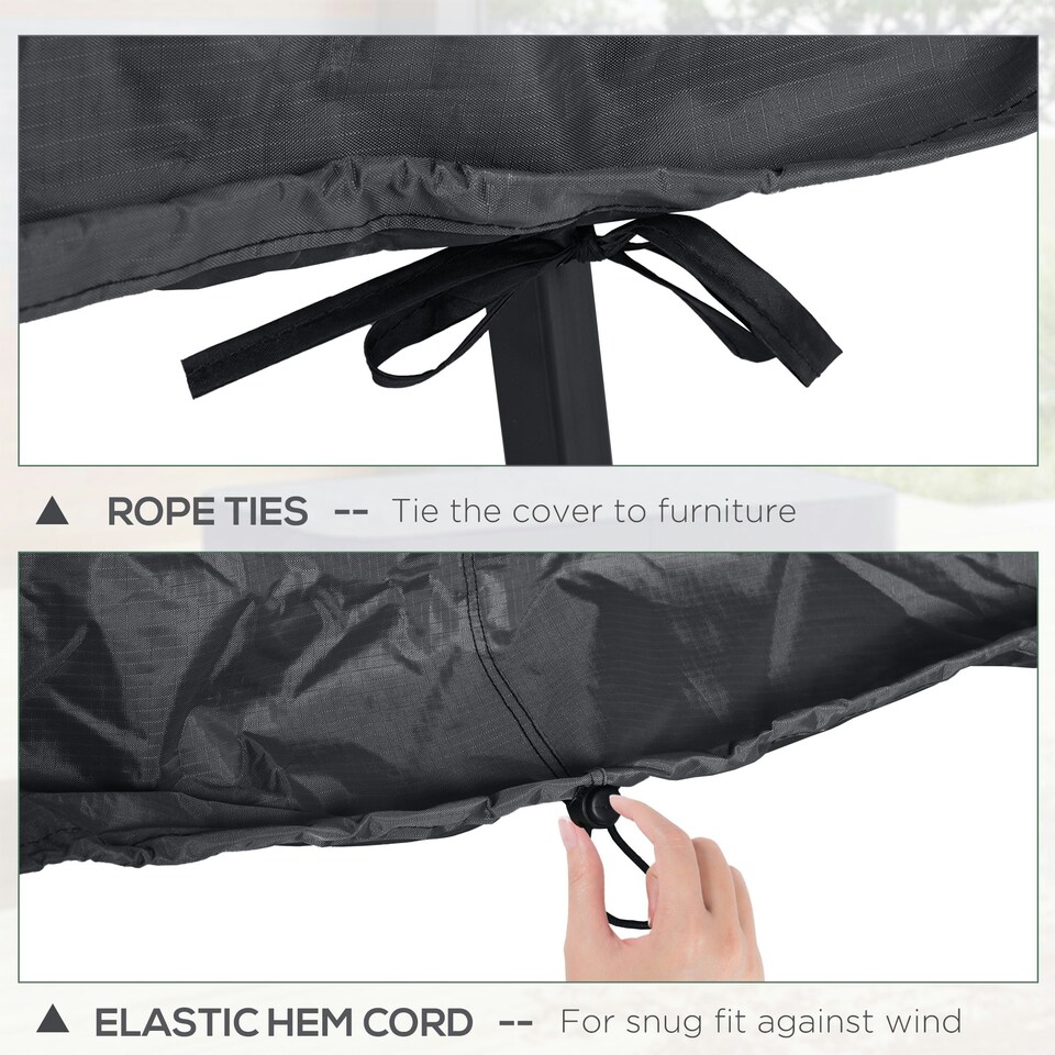 image 1 of Outsunny Patio 2/3 Seater Rattan Sofa Waterproof Furniture Cover Rain Protection Grey