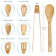 image 3 of BlauKe Wooden Kitchen Utensils Set of 7 - Bamboo Cooking Utensils for Non-Stick Cookware - Wooden Spatulas, Wooden Spoons, Tongs