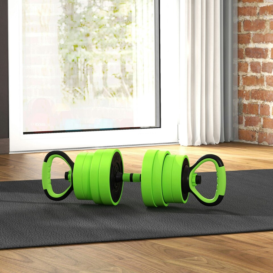 image 1 of SPORTNOW Weight Dumbbells Set, Barbell, Kettlebell, Push Up Stand, 30kg