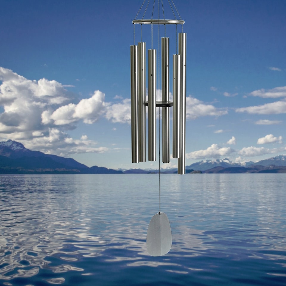 image 1 of Woodstock Extra Large Bells of Paradise Wind Chime - Silver