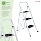 image 9 of Oypla Foldable 3 Step Ladder Stepladder Non Slip Tread Safety Steel White