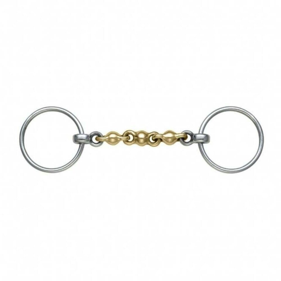 Shires Brass Waterford Horse Loose Ring Snaffle Bit - Brass - 5in