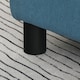 image 8 of HOMCOM Chic Linen Fabric Footstool Ottoman Cube with 4 Plastic Legs Blue