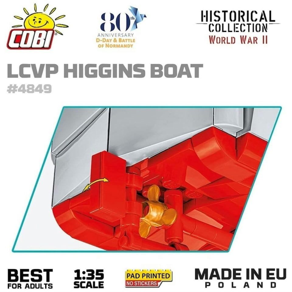 image 1 of LCVP Higgins Boat brick model - COBI 4849 - 715 bricks