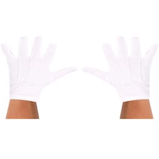 Pack of 3 Short White Gloves White | One Size