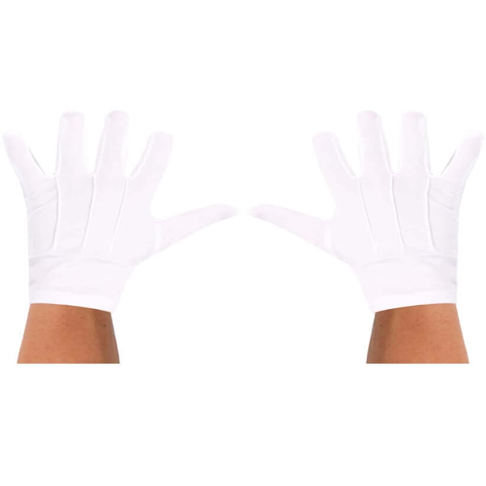 Pack of 3 Short White Gloves White | One Size