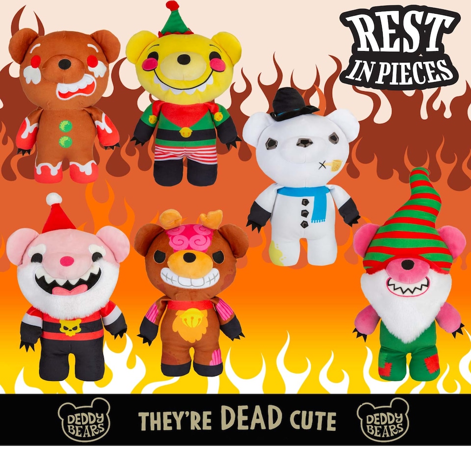 image 1 of PMS Deddy Bears Gnomer Plush Toy 30cm x 12.8cm in Coffin Box - Green