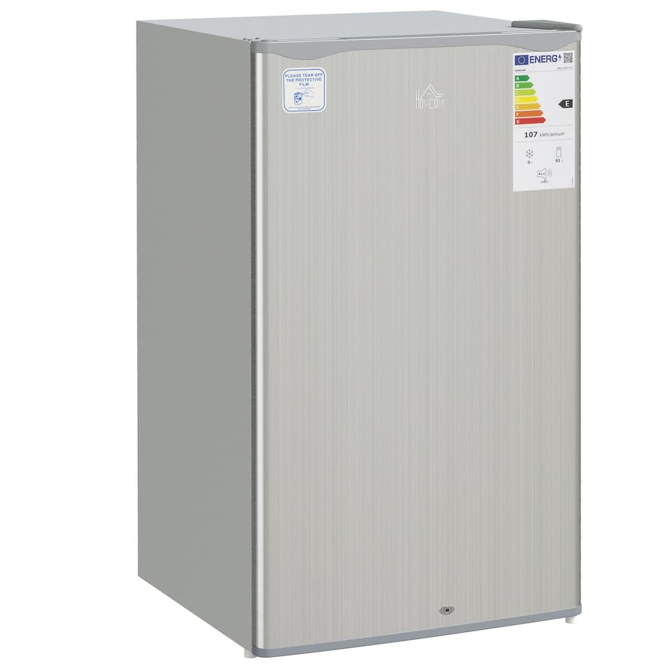 image 1 of HOMCOM 91L Freestanding Under Counter Fridge with Lock Grey