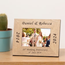 Personalised Anniversary Wood Picture Frame 7 x 5 Couple Anniversary