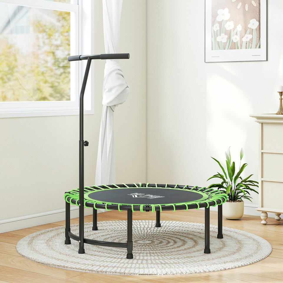 image 1 of HOMCOM Trampoline Outdoor Bouncer Jumper Adjustable Handle, Green