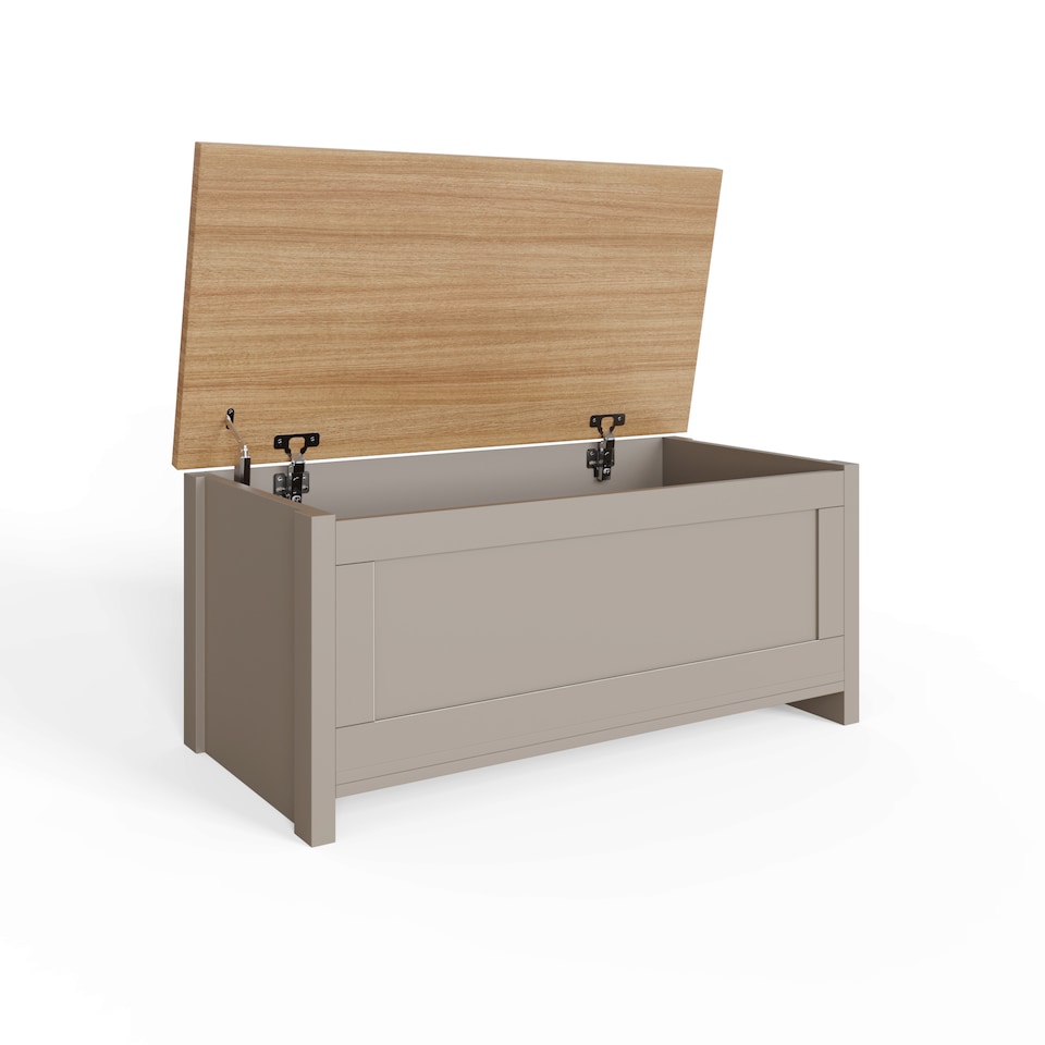 image 1 of Lancaster Ottoman Storage Box | Grey | Grey