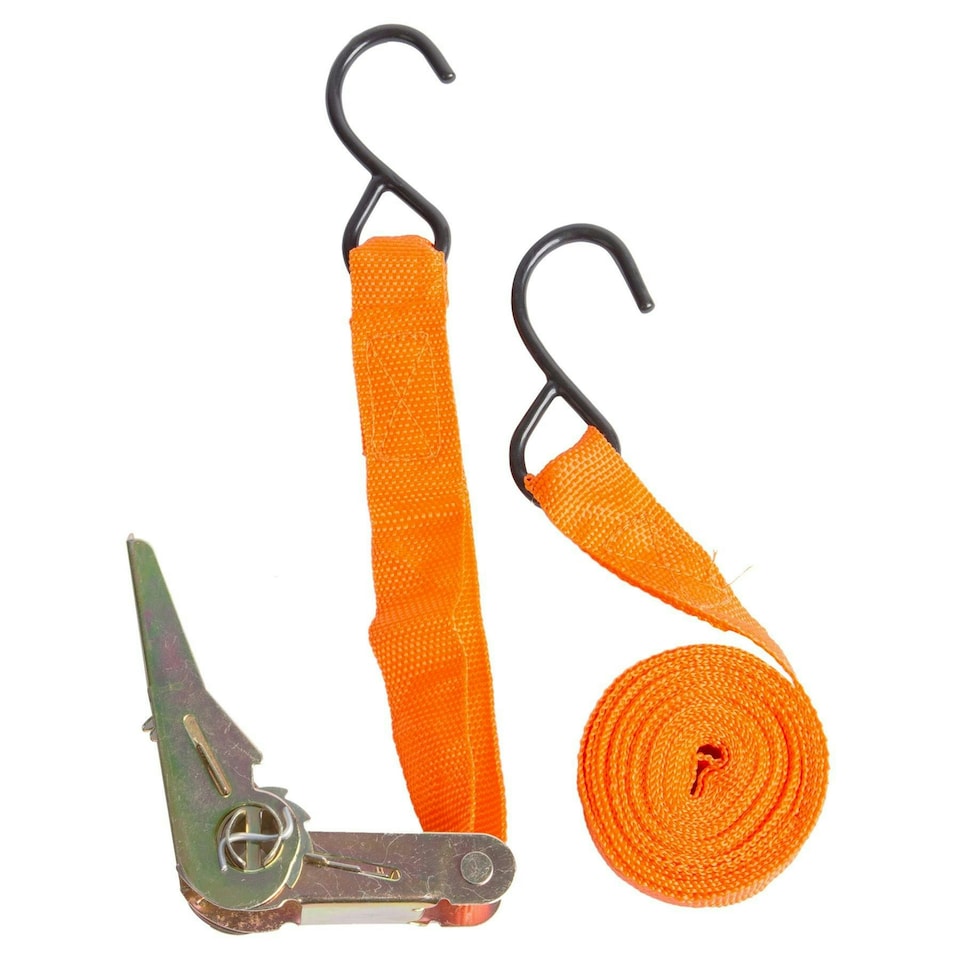 image 1 of Blackspur Ratchet Tie Down Straps - 4.5m - Orange