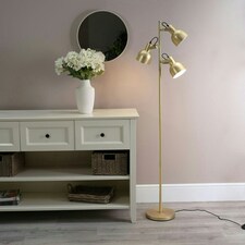 ValueLights Albie Gold 3 Way Adjustable Directional Floor Lamp