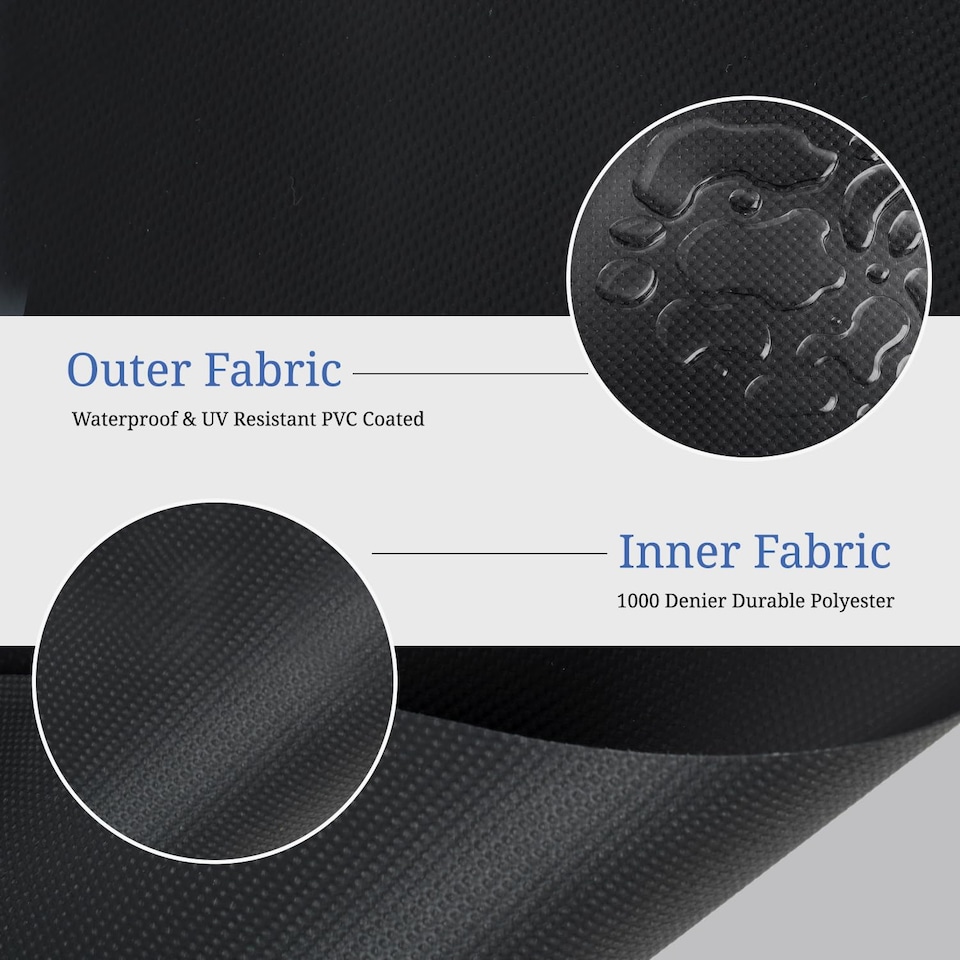 image 1 of Covers&All Waterproof & UV-resistant Round Table Top Cover, 44 in Diameter x 4 in H, Black