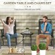 image 3 of Outsunny Bistro Set Folding Chairs & Coffee Table for Balcony, Black Black | Black