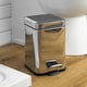 image 4 of Harbour Housewares Bathroom Pedal Bin - 3L - Chrome - Square Stainless Steel Slim Rubbish Dustbin Lid and Inner Liner Bucket
