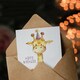 image 3 of Cute Party Hat Cartoon Kids Girl Boy Giraffe Child Baby Birthday Card