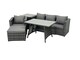 image 2 of Fimous Rattan Dining Table Sofa Armchair Set with Side Table Big Footstool Outdoor Garden Furniture Set Dark Grey Mixed