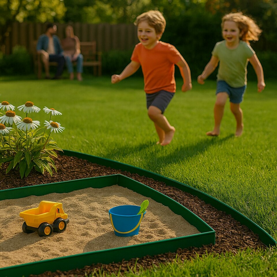 image 1 of Harbour Housewares Flexible Plastic Lawn & Path Edging - 10m x 4cm - Green