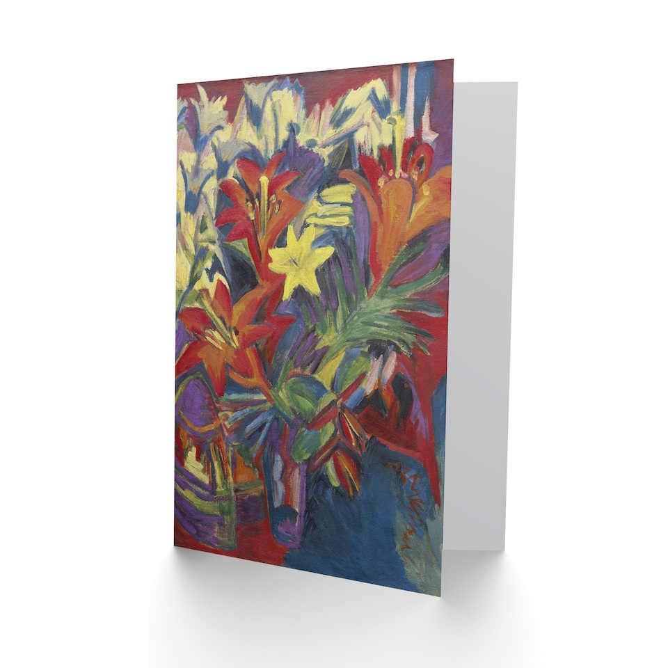 image 1 of Ernst Ludwig Kirchner Art Card Still Life with Lilies